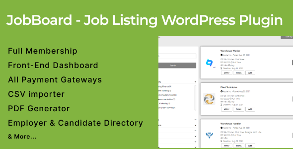JobBoard – Job Listing WordPress Plugin
