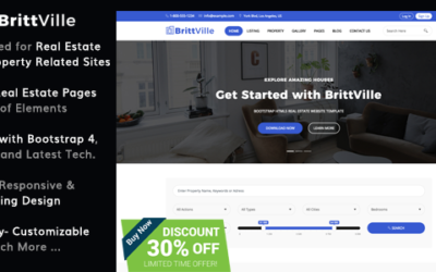 BrittVille – Real Estate HTML5 Bootstrap 4 Website Template
