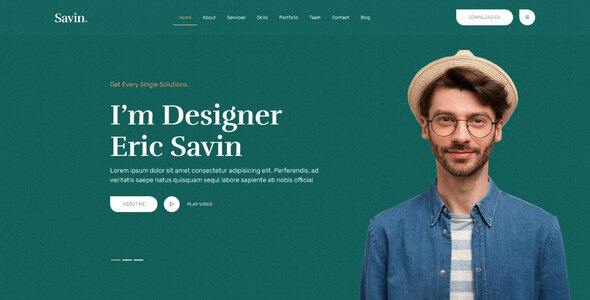Savin – One Page Personal Portfolio HTML5 Template